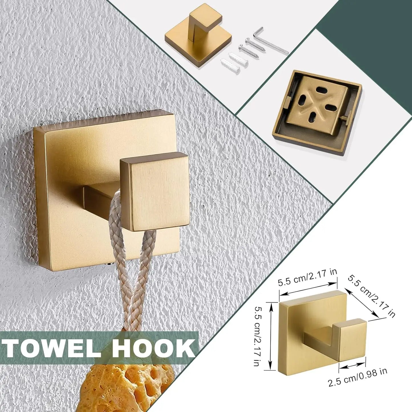 Stainless Steel Hardware Set With Towel Bar And Shelf