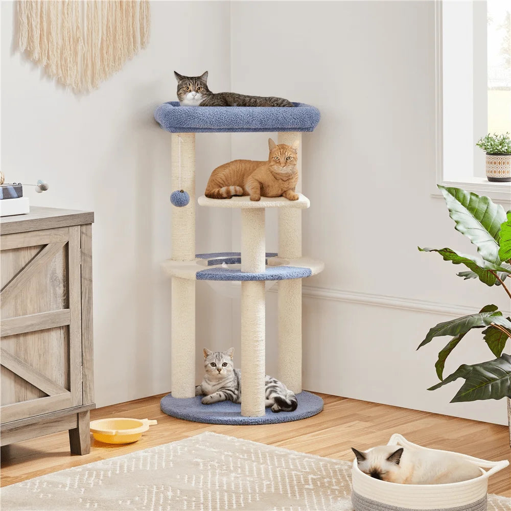 1PC Ocean Cat Tree Cat Tower Cat Furniture With Transparent Cat Bed