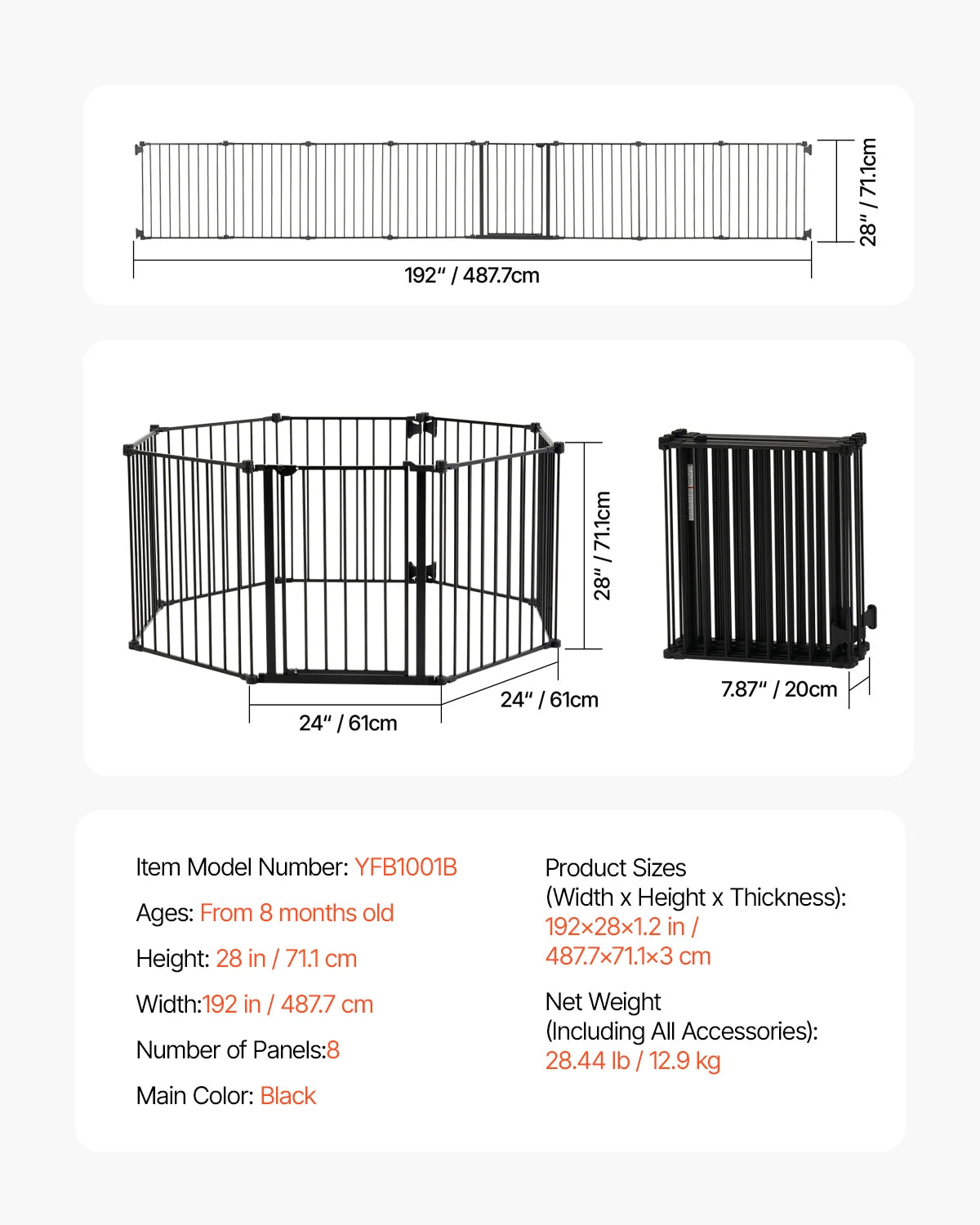 SucceBuy Baby Gate Pressure Mount Walk Through Security Doorways