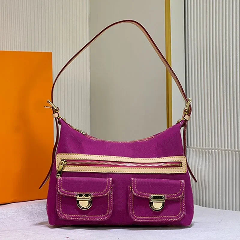 10AAA HOT Selling Designer Luxury Bag M44472 Vintage Denim Tote Pink Cowboy Shoulder Bag Handbags Purse Zipper Old Flower Women