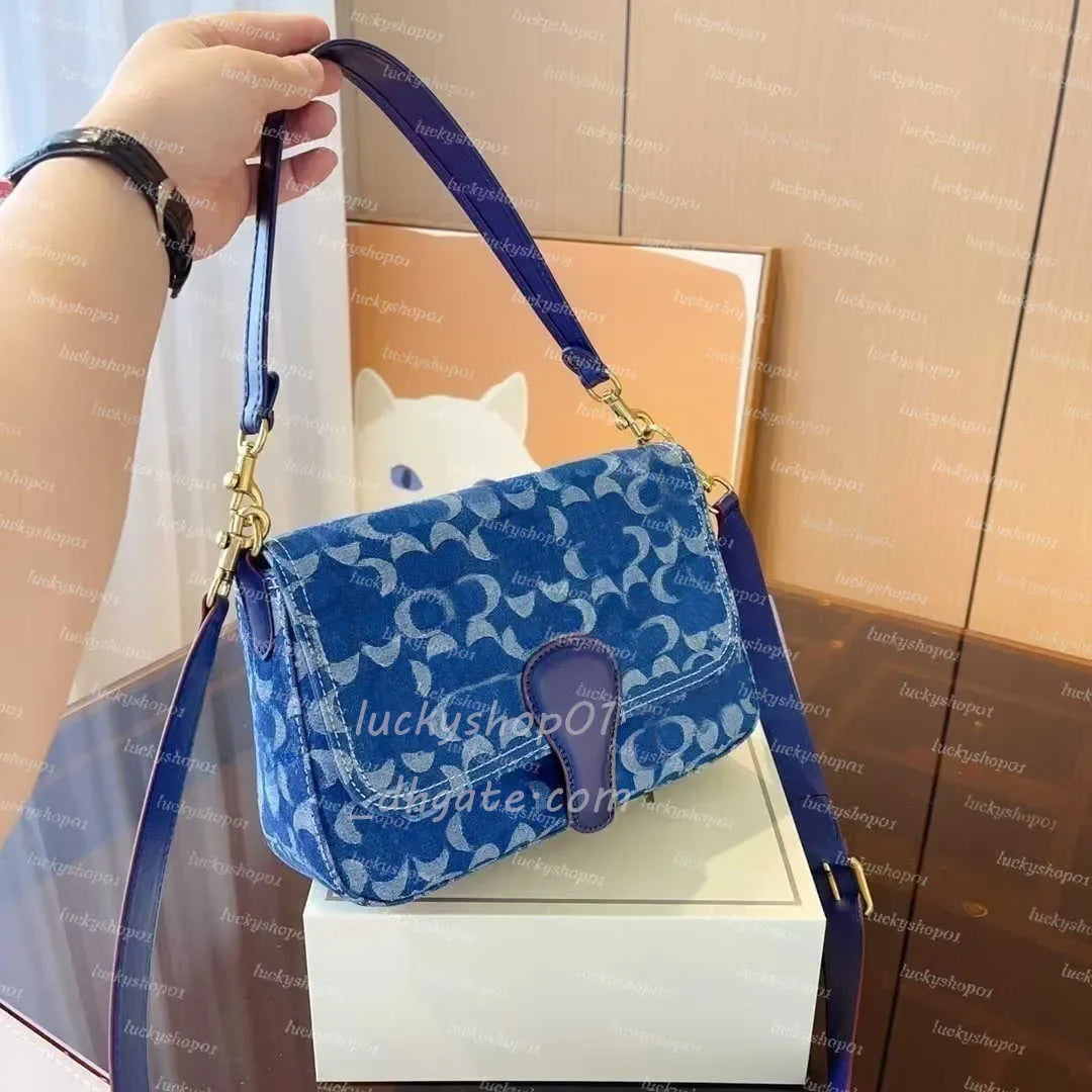 Luxury Otabby Denim Bags Designer Mini Rowan Pillow Bags Women TERI bag with cherry pendant LAUREL Crossbody Hobos Tote Purse De