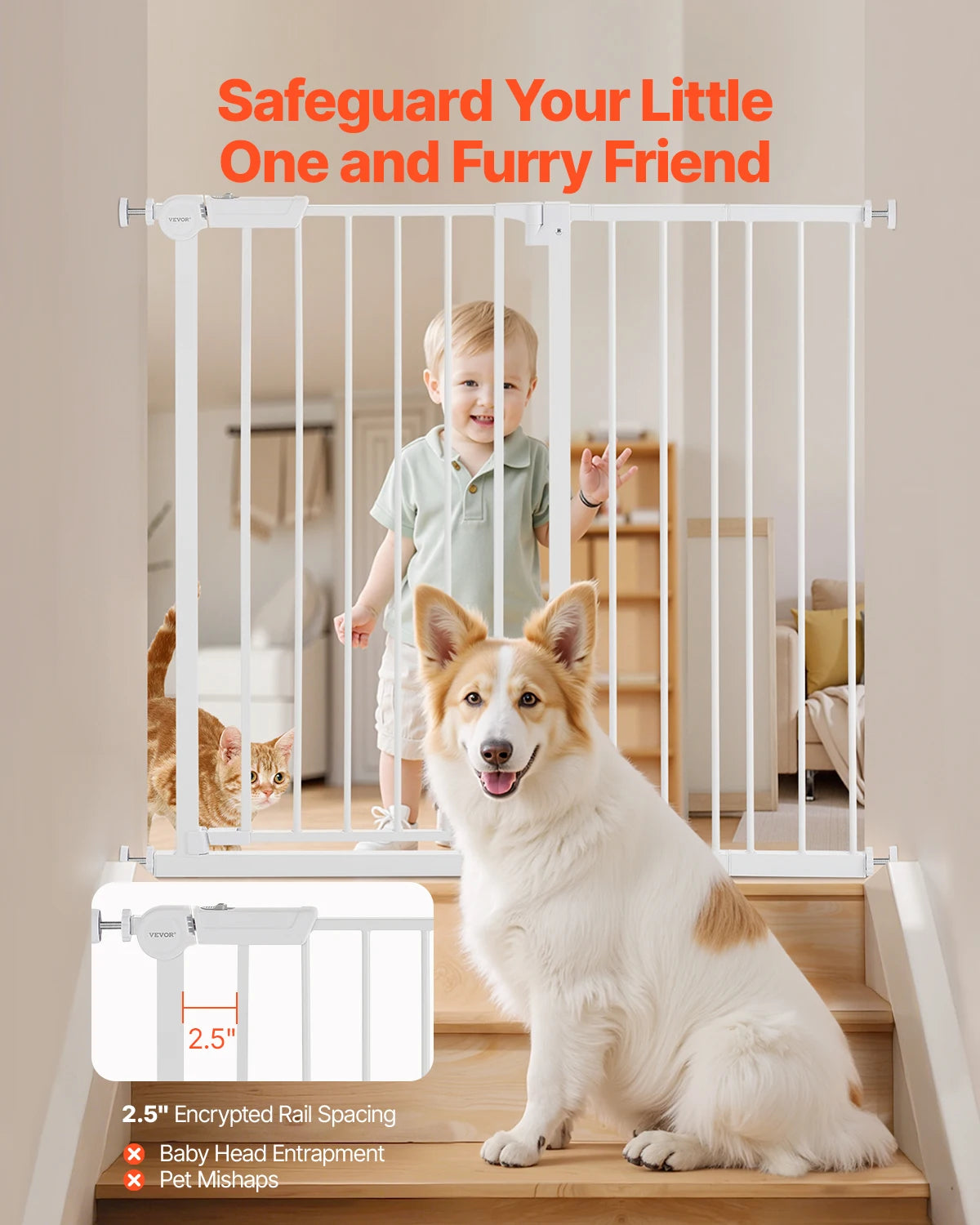 SucceBuy Baby Gate Pressure Mount Walk Through Security Doorways