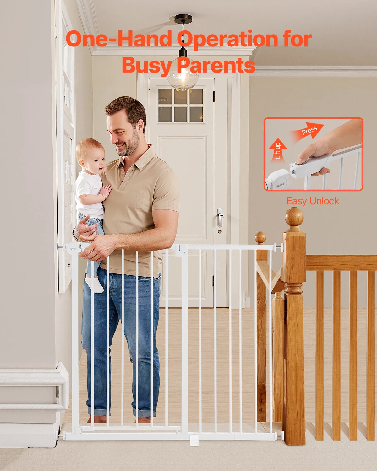 SucceBuy Baby Gate Pressure Mount Walk Through Security Doorways