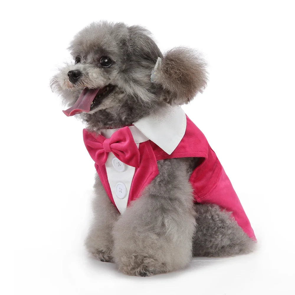 Dog Christmas Costume Wedding Tuxedo For Teddy Bulldog