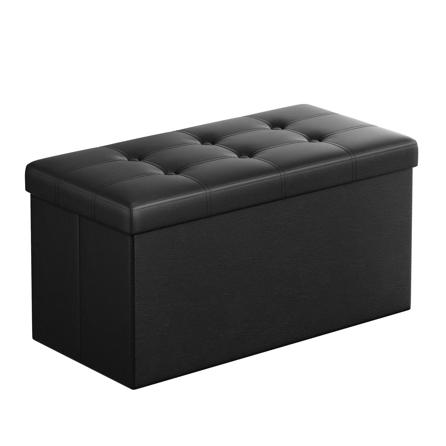XIUWO Folding Storage Ottoman Bench With Foot Rest