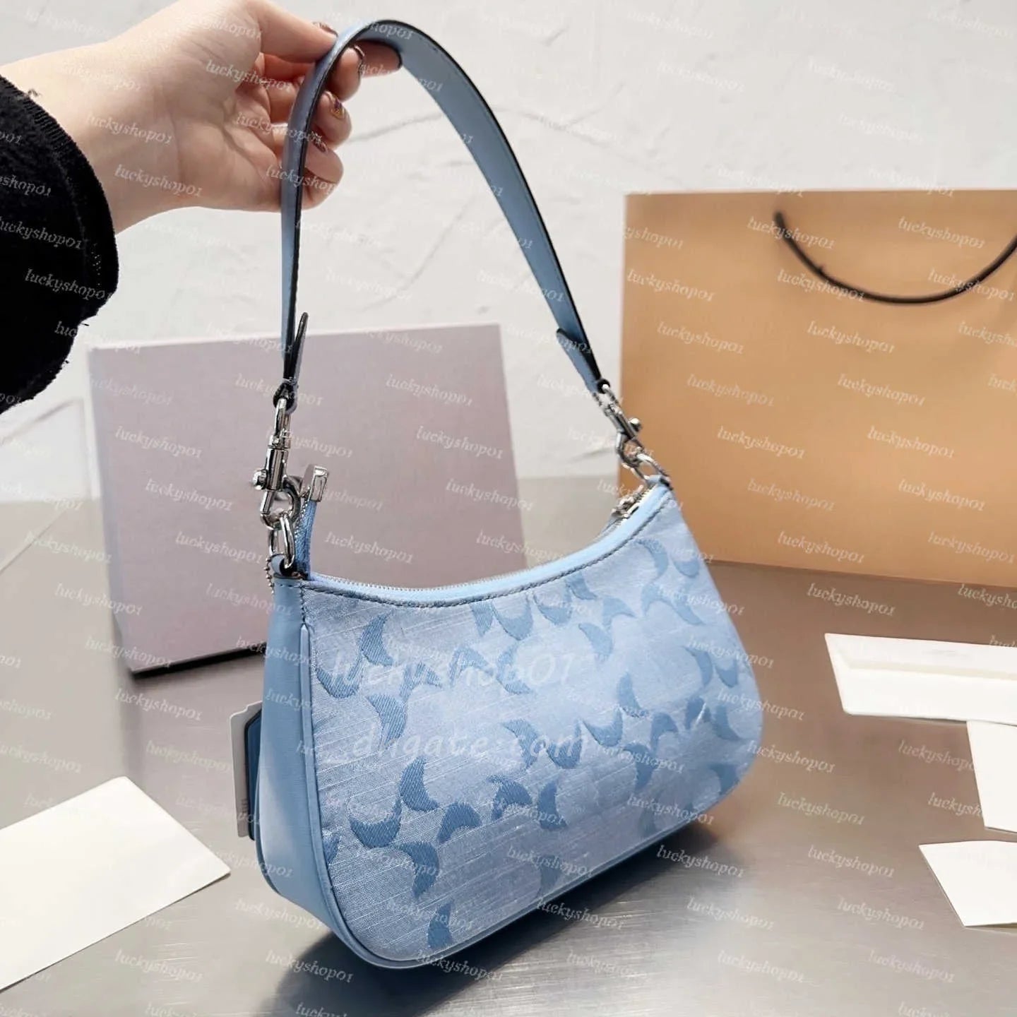 Luxury Otabby Denim Bags Designer Mini Rowan Pillow Bags Women TERI bag with cherry pendant LAUREL Crossbody Hobos Tote Purse De