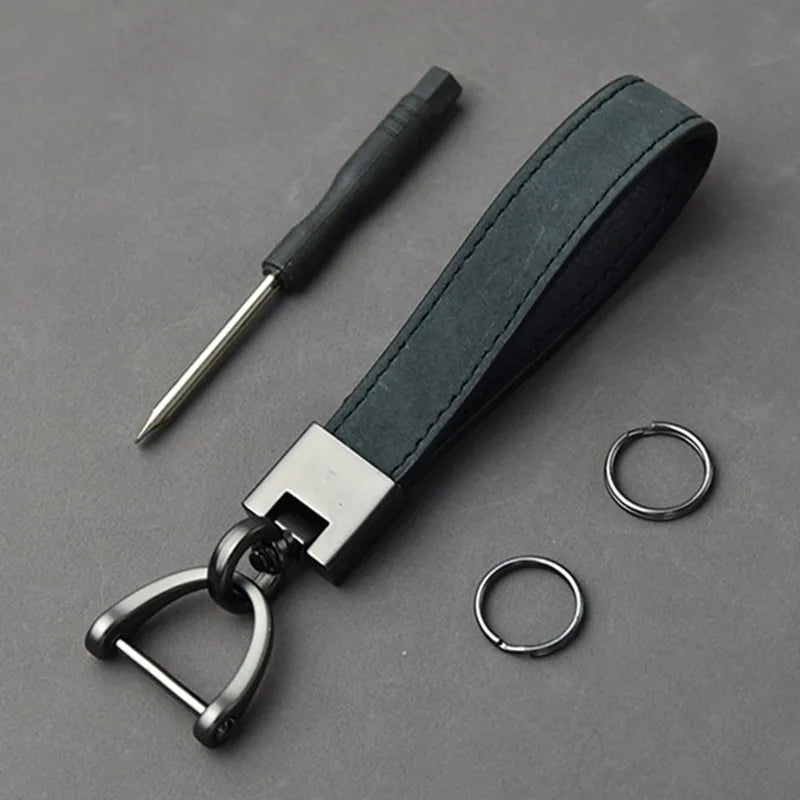 Genuine Leather Car Key Chain Buckle Key Ring Luxury Gift