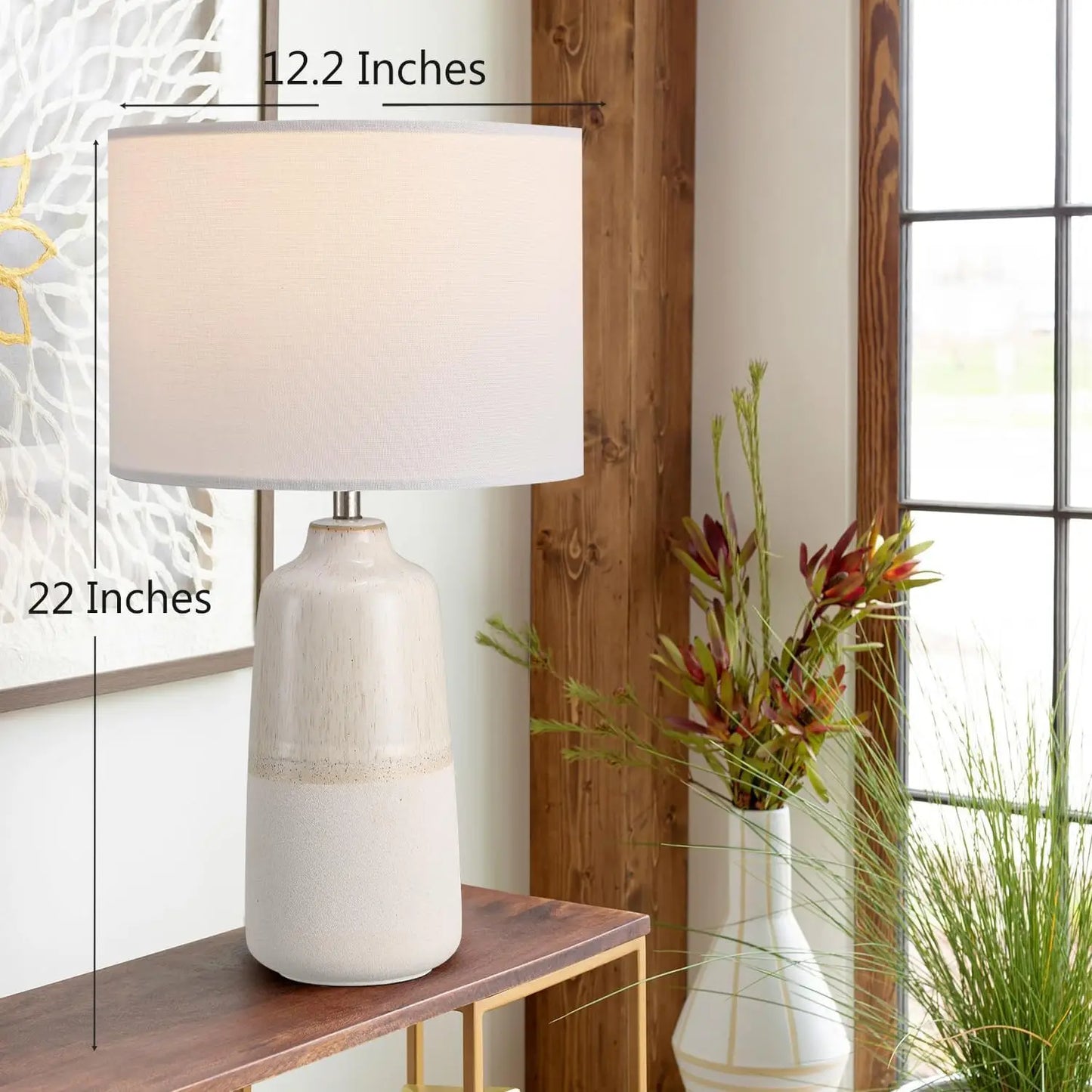 Ceramic Table Lamps Set for Bedroom and Living Room