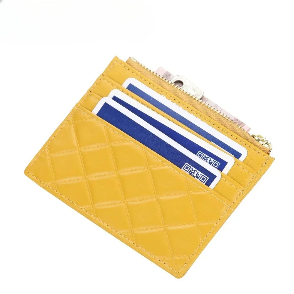 Baellerry Mini Women Wallet Slim Zipper PU Leather Card Holder
